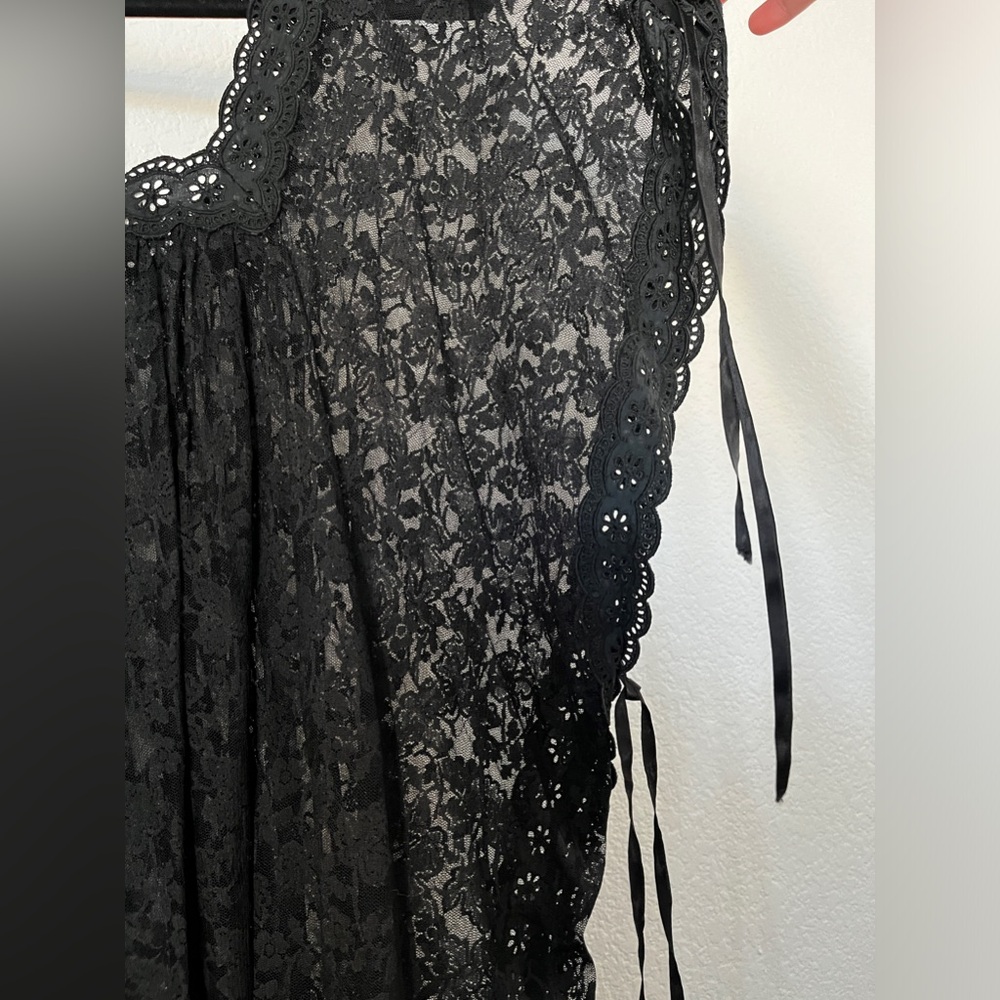 Vintage Yves Saint Laurent Black Lace Night Gown - Picture 4 of 12
